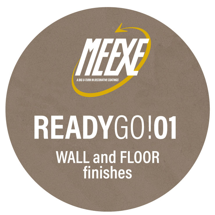 Logo of the ready-to-use microcement Meexe Ready Go! 01